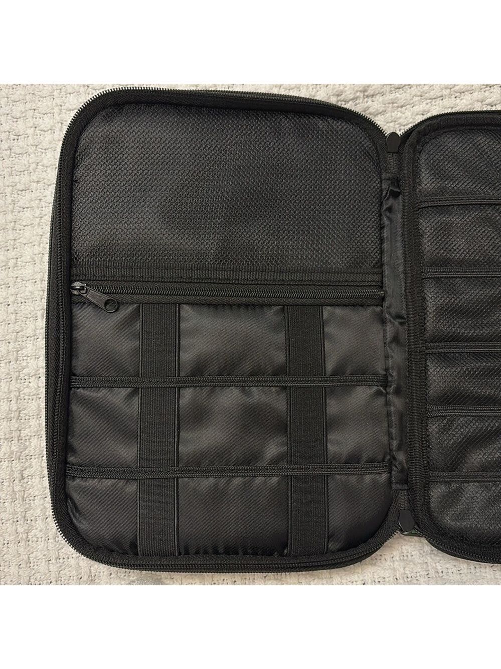 Electronic organizer bag pouch 2 zippered sections multi interior pockets NEW - Picture 11 of 16